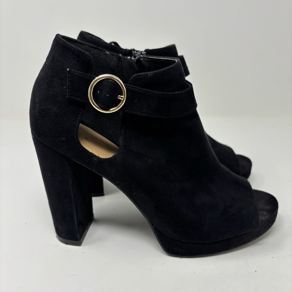 H&M Black Peep Toe Ankle Boots Size 7 - Picture 5 of 15